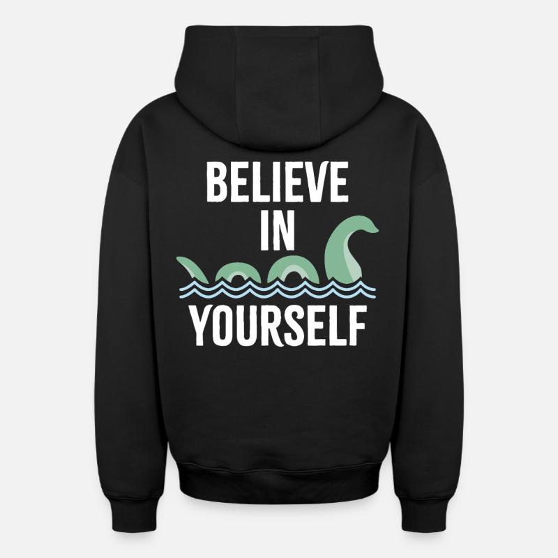 an sich selbst glauben - Oversized Heavyweight Unisex Zip Hoodie - Schwarz