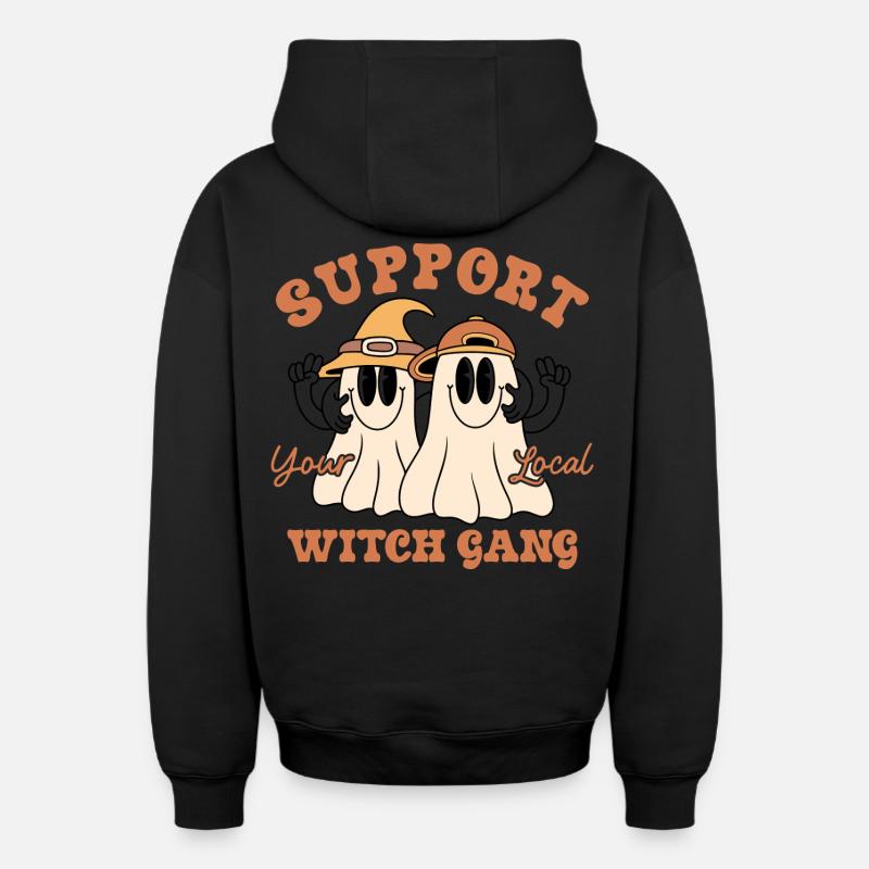 Halloween - Sweat à capuche unisexe zippé oversize épais SPREAD - noir