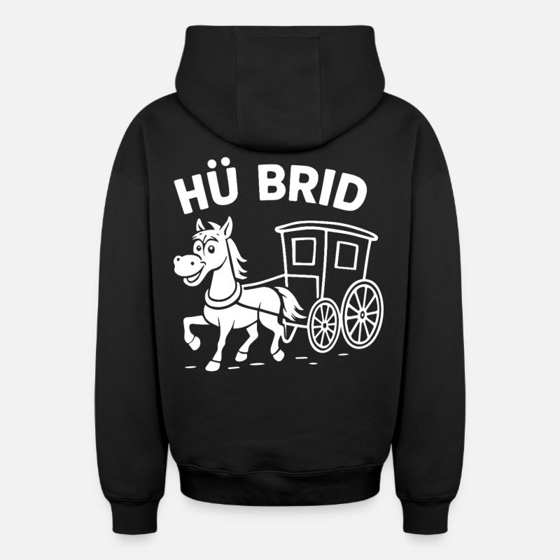 Hü Brid - Sweat à capuche unisexe zippé oversize épais SPREAD - noir