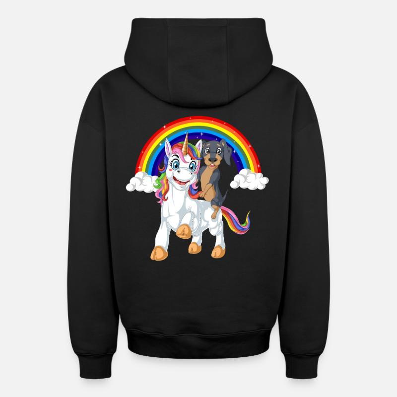 Teckel - Sweat à capuche unisexe zippé oversize épais SPREAD - noir