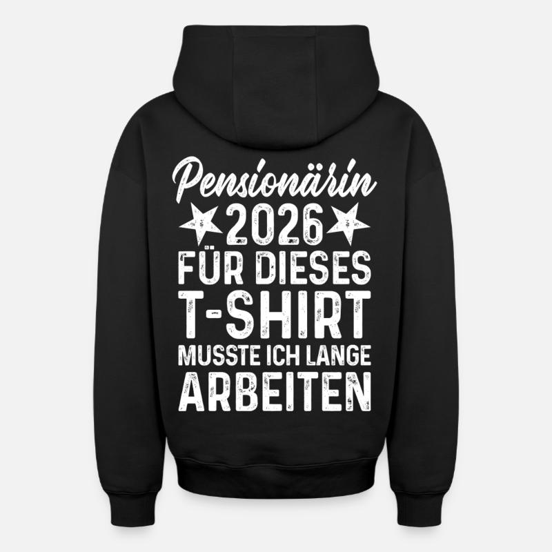 Retraité 2026 - Sweat à capuche unisexe zippé oversize épais SPREAD - noir