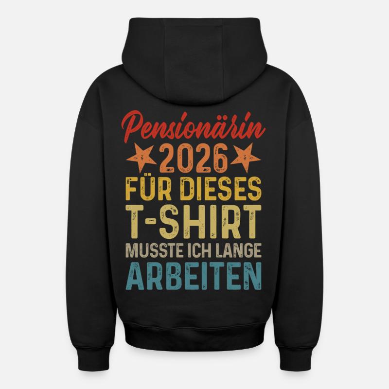Retraité 2026 - Sweat à capuche unisexe zippé oversize épais SPREAD - noir