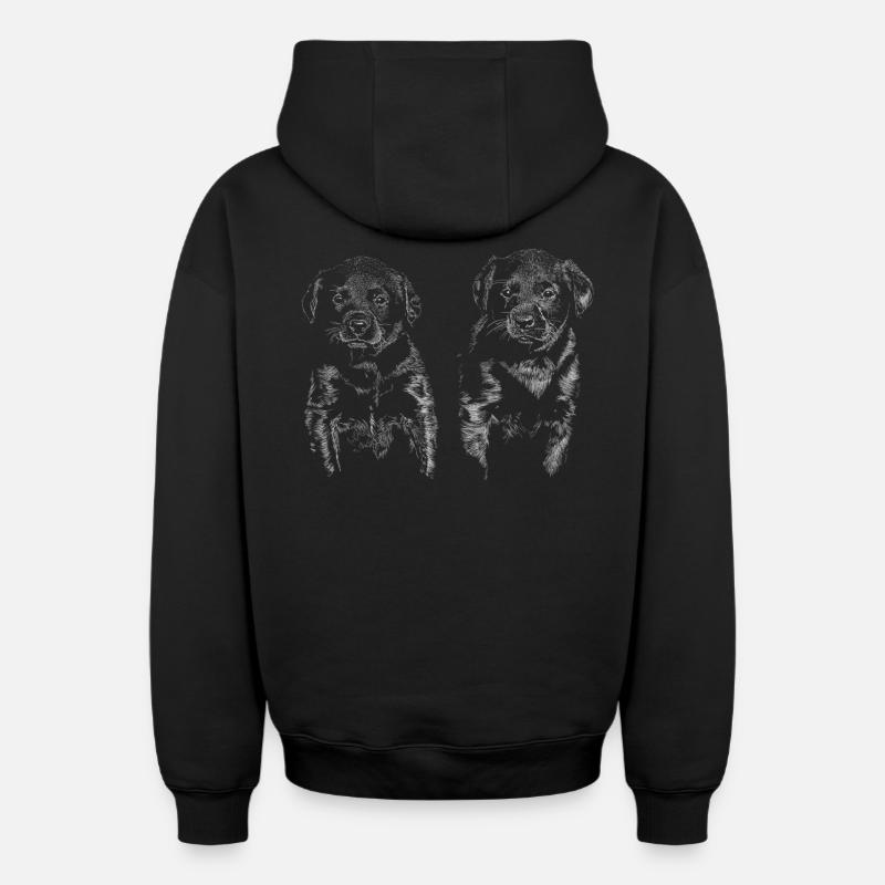 Chiots - Sweat à capuche unisexe zippé oversize épais SPREAD - noir