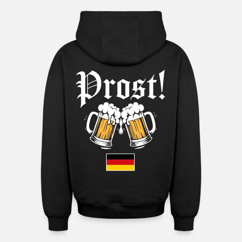 Prost! - Sweat à capuche unisexe zippé oversize épais SPREAD - noir