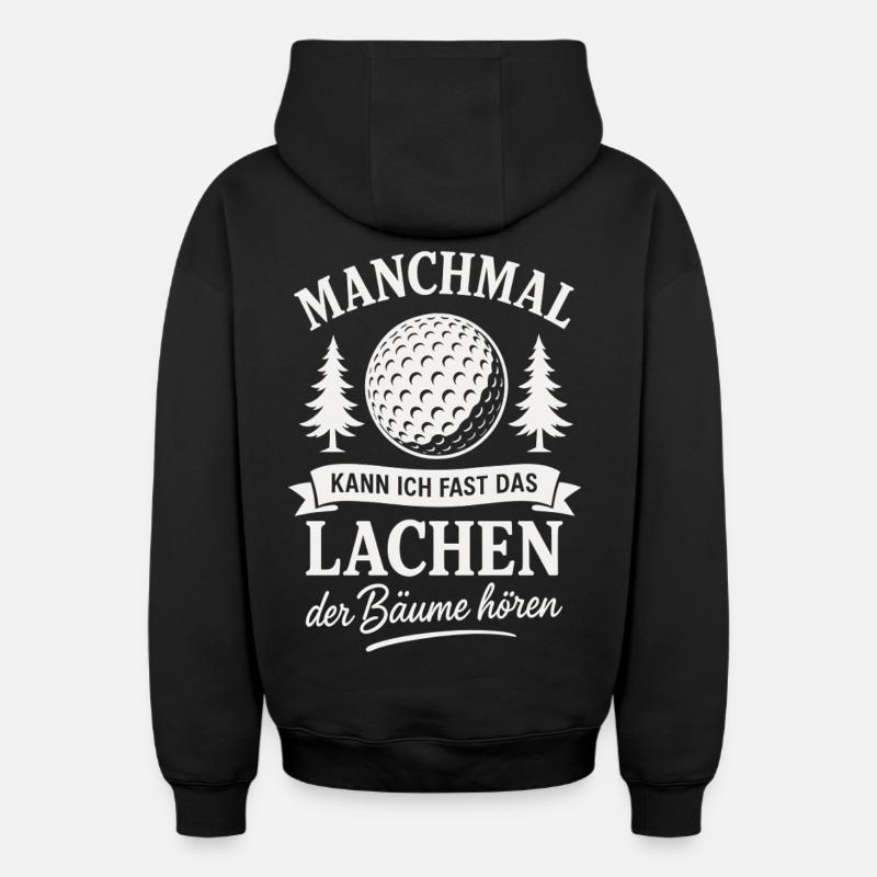 Fun Golf Golfer Golf - Sweat à capuche unisexe zippé oversize épais SPREAD - noir