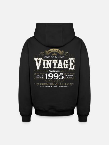 30e anniversaire Millésime septembre 1995 - Sweat à capuche unisexe zippé oversize épais SPREAD - noir