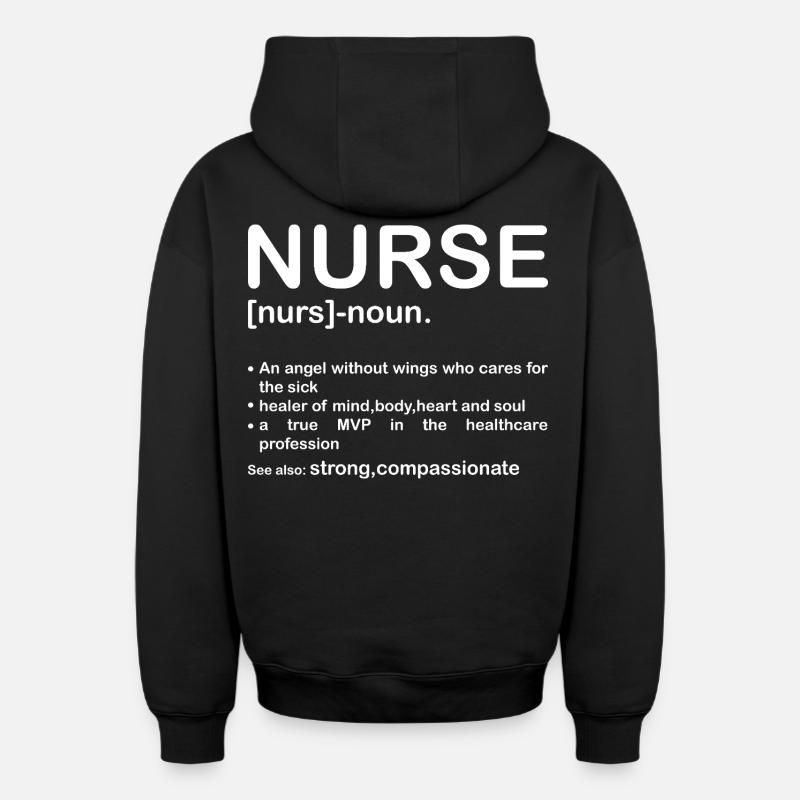 infirmier - Sweat à capuche unisexe zippé oversize épais SPREAD - noir