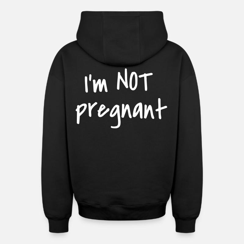 PAS ENCEINTE - Sweat à capuche unisexe zippé oversize épais SPREAD - noir
