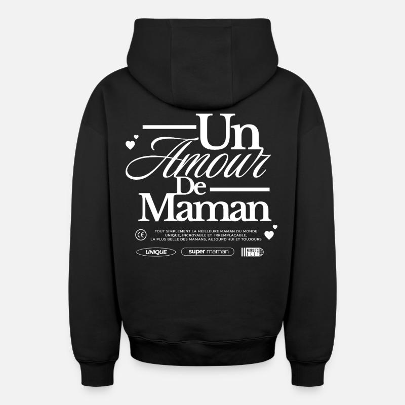 Die Liebe einer Mutter - Oversized Heavyweight Unisex Zip Hoodie - Schwarz