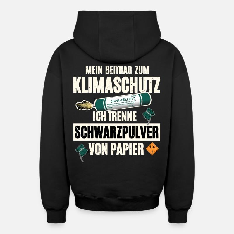 Pyrotechnicien Pyro - Sweat à capuche unisexe zippé oversize épais SPREAD - noir