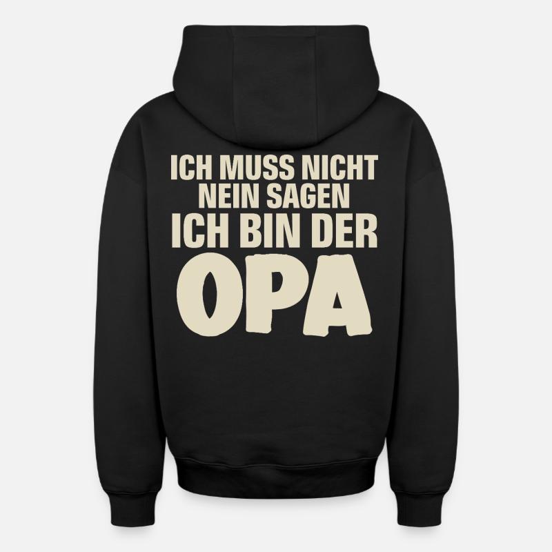 Grand-père - Sweat à capuche unisexe zippé oversize épais SPREAD - noir