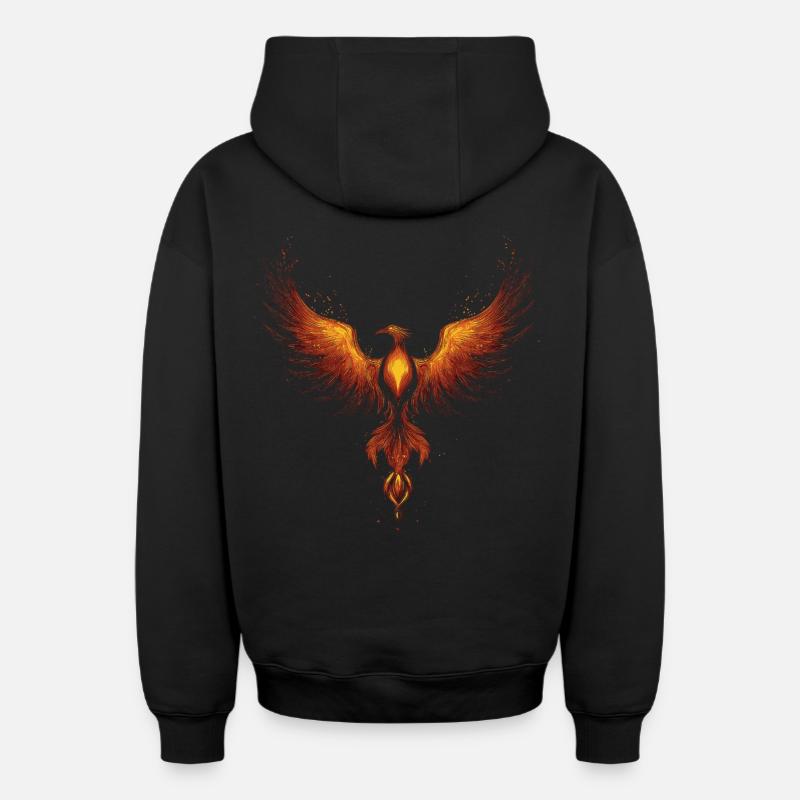 Phénix - Sweat à capuche unisexe zippé oversize épais SPREAD - noir