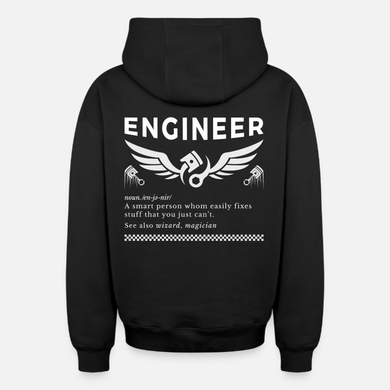 ENGINEER – Das Definitions-T-Stück - Oversized Heavyweight Unisex Zip Hoodie - Schwarz