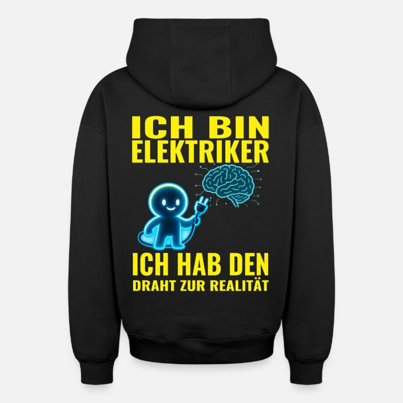 Fantôme électrique avec fil - Sweat à capuche unisexe zippé oversize épais SPREAD - noir