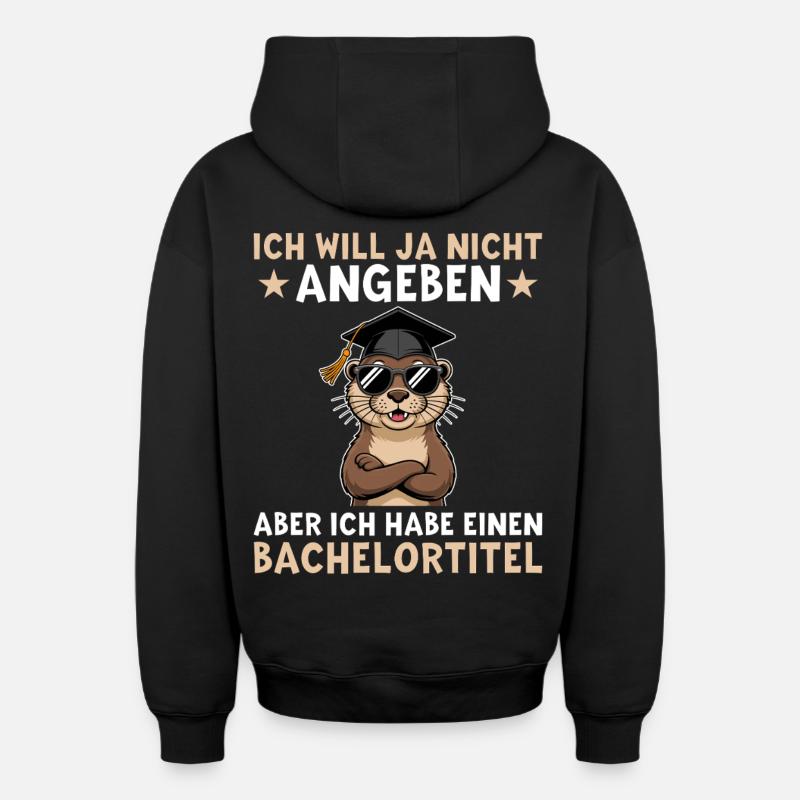 Licence - Loutre avec Licence - Sweat à capuche unisexe zippé oversize épais SPREAD - noir