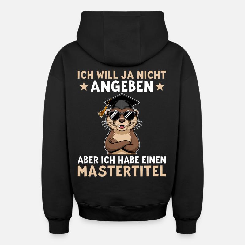 Maîtrise - Loutre avec maîtrise - Sweat à capuche unisexe zippé oversize épais SPREAD - noir