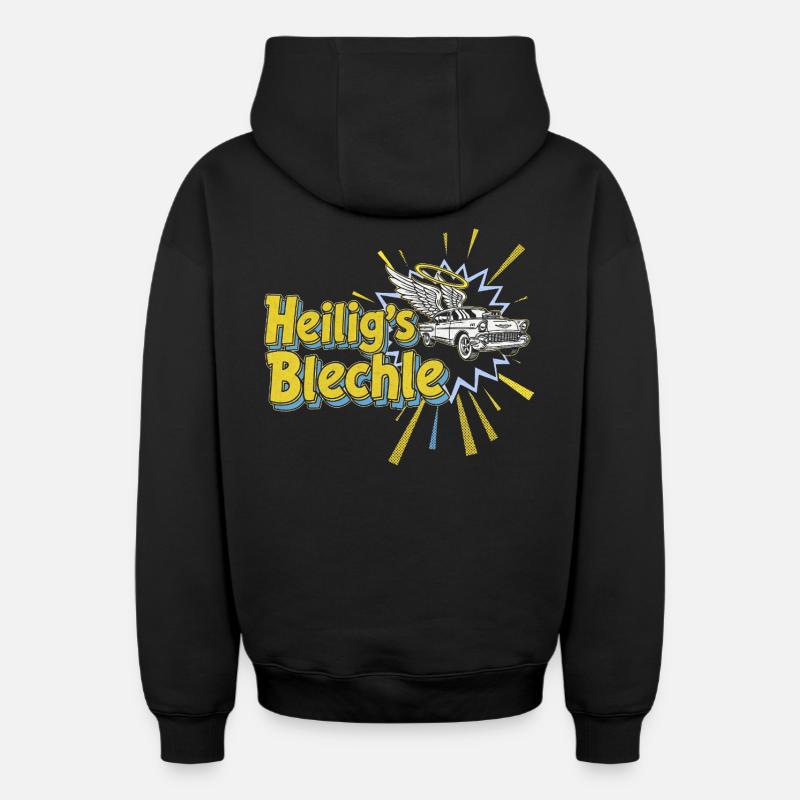 Heiligs Bleche Auto Heiligenschein - Sweat à capuche unisexe zippé oversize épais SPREAD - noir