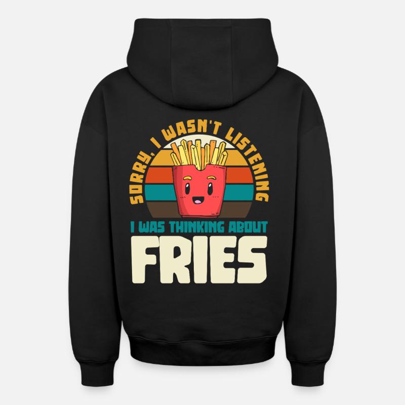 Frise Humour Rétro - Sweat à capuche unisexe zippé oversize épais SPREAD - noir