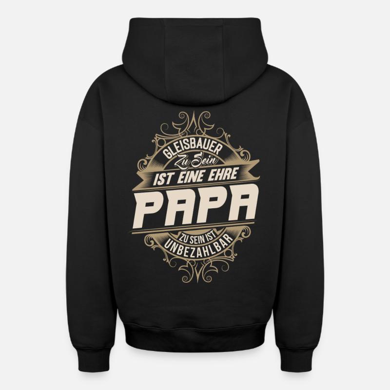Papa constructeur de pistes - Sweat à capuche unisexe zippé oversize épais SPREAD - noir