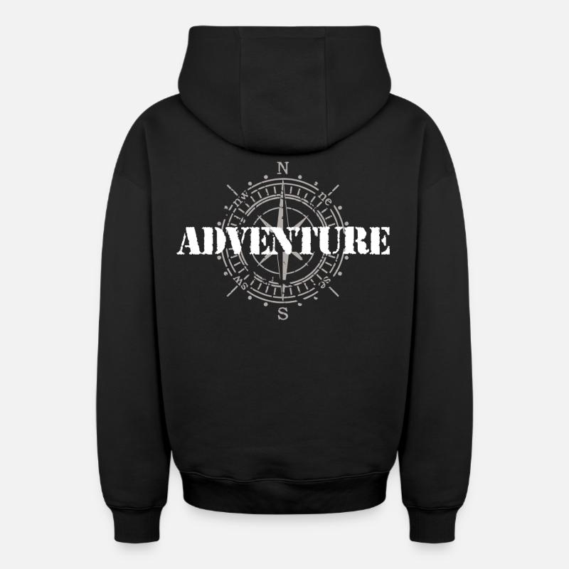Aventure - Sweat à capuche unisexe zippé oversize épais SPREAD - noir
