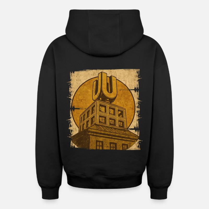 Dortmund U - Sweat à capuche unisexe zippé oversize épais SPREAD - noir