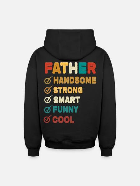 Dad Father Father's Day - Oversized Heavyweight Unisex Zip Hoodie - black