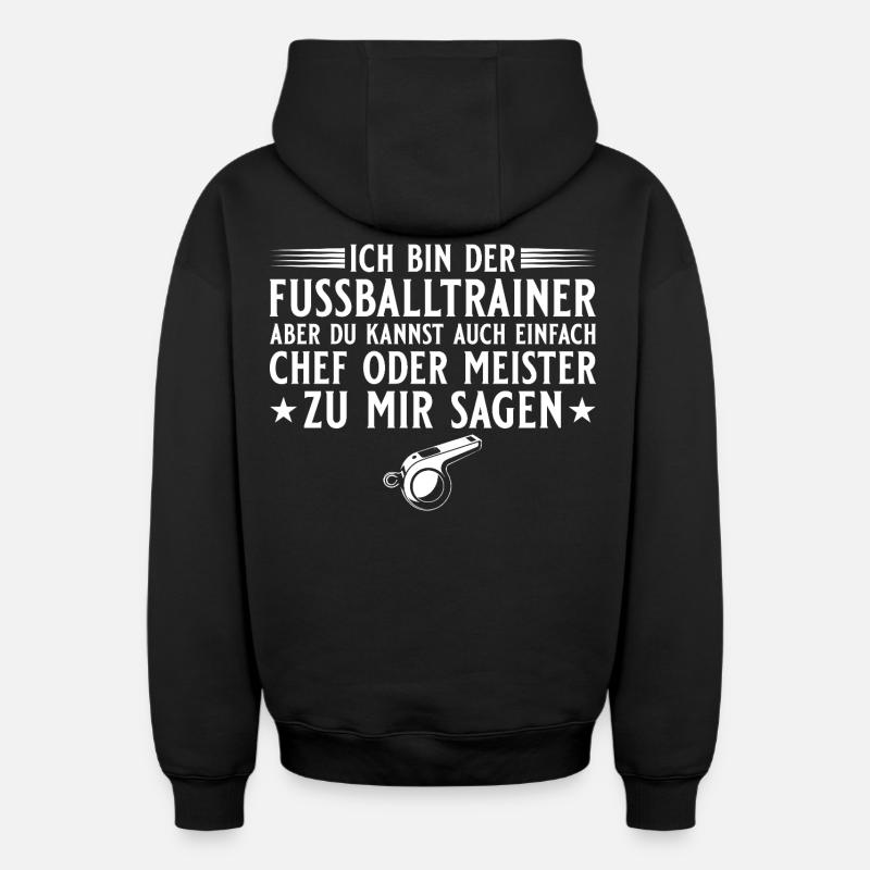 Fußballtrainer Chef oder Meister - Oversized Heavyweight Unisex Zip Hoodie - Schwarz