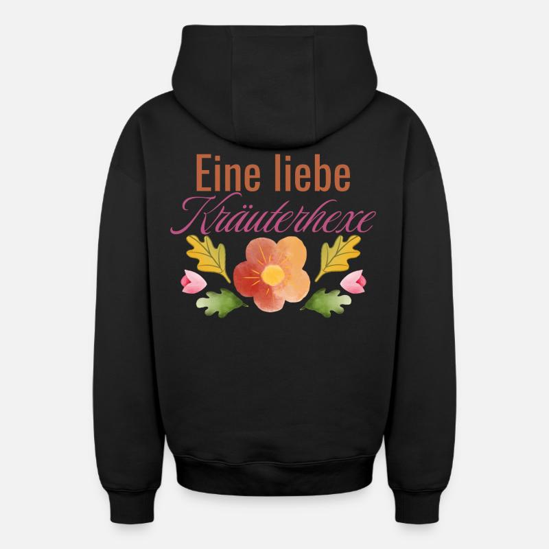 Conception d’herbes enchanteresse - Sweat à capuche unisexe zippé oversize épais SPREAD - noir