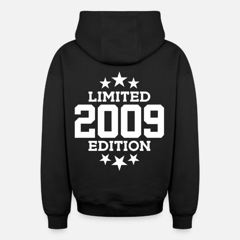 ÉDITION LIMITÉE 2009 17E ANNIVERSAIRE - Sweat à capuche unisexe zippé oversize épais SPREAD - noir