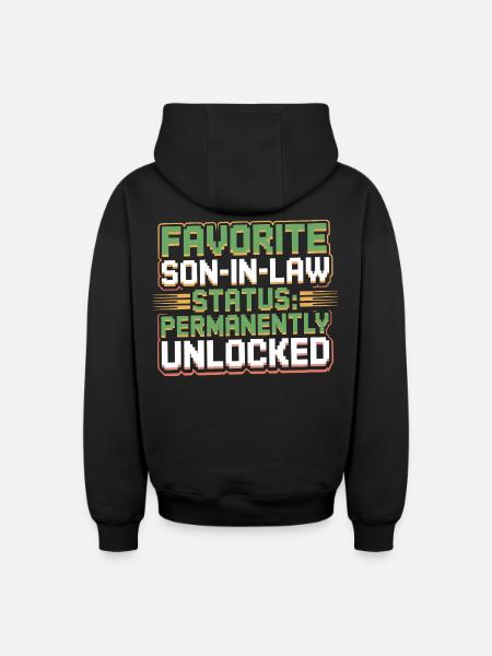 Schwiegermutter Retro Lustiger Schwiegervater - Oversized Heavyweight Unisex Zip Hoodie - Schwarz