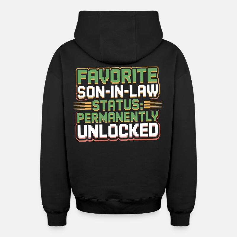 Schwiegermutter Retro Lustiger Schwiegervater - Oversized Heavyweight Unisex Zip Hoodie - Schwarz