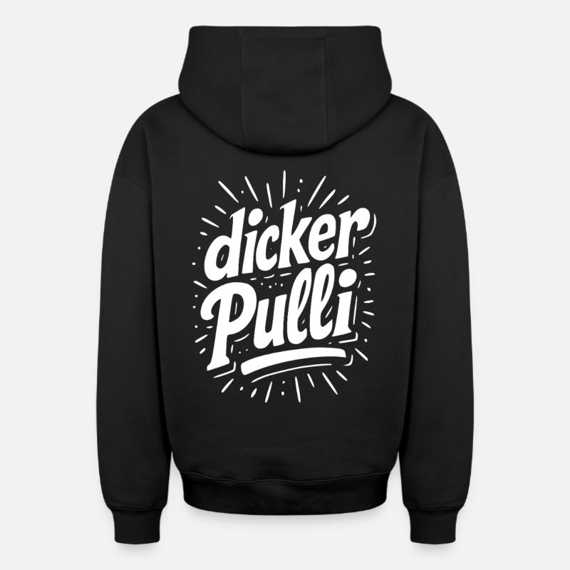 Pull épais Neon Typo - Sweat à capuche unisexe zippé oversize épais SPREAD - noir