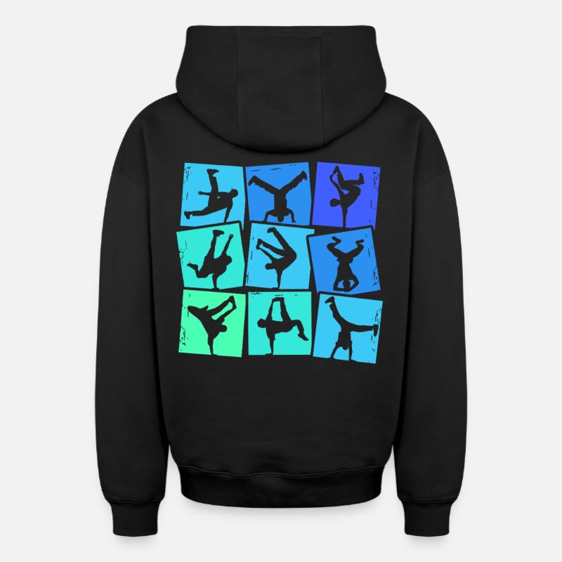 Breakdance Breakdancer Breakdance Enfants Garçons - Sweat à capuche unisexe zippé oversize épais SPREAD - noir