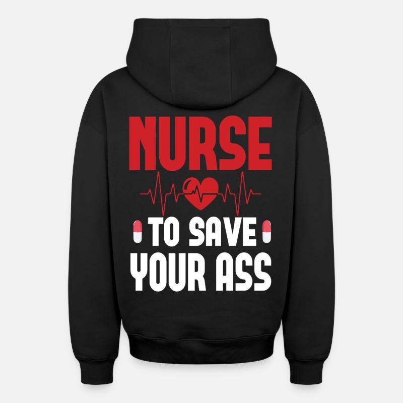 Infirmier - Sweat à capuche unisexe zippé oversize épais SPREAD - noir