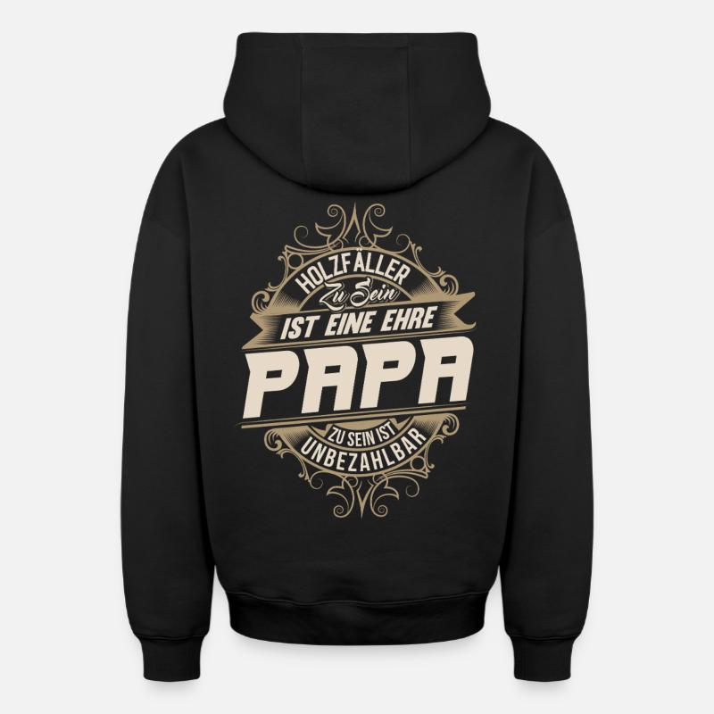 Papa bûcheron - Sweat à capuche unisexe zippé oversize épais SPREAD - noir