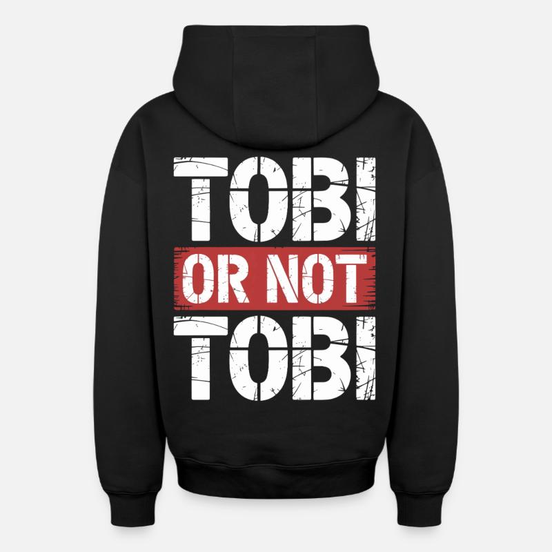Tobi oder nicht Tobi - Oversized Heavyweight Unisex Zip Hoodie - Schwarz