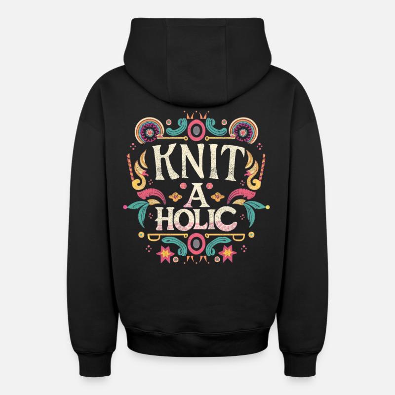 Accro à la maille - Sweat à capuche unisexe zippé oversize épais SPREAD - noir