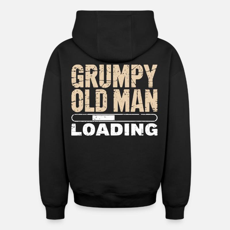 Grumpy Old Man Loading - Oversized Heavyweight Unisex Zip Hoodie - Schwarz