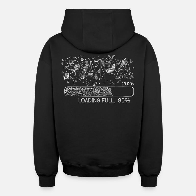 Papa 2026 Loading Werdender Papa Geschenk - Oversized Heavyweight Unisex Zip Hoodie - Schwarz