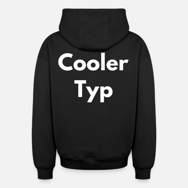 mec cool - Sweat à capuche unisexe zippé oversize épais SPREAD - noir