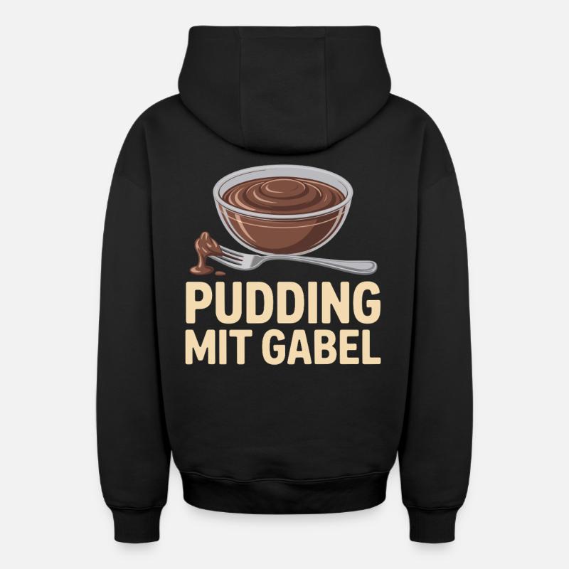 Pudding à la fourchette - Sweat à capuche unisexe zippé oversize épais SPREAD - noir