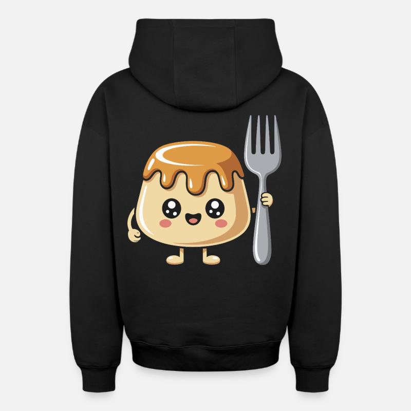 Pudding à la fourchette - Sweat à capuche unisexe zippé oversize épais SPREAD - noir