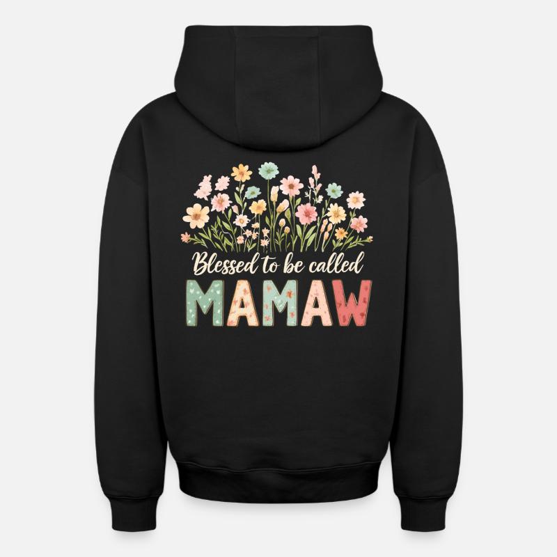 Gesegnet Mamaw genannt zu werden - Oversized Heavyweight Unisex Zip Hoodie - Schwarz