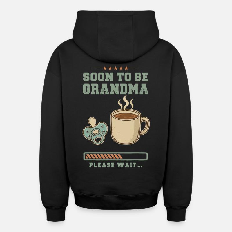 Werdender Oma loading zukünftige Großmutter - Oversized Heavyweight Unisex Zip Hoodie - Schwarz