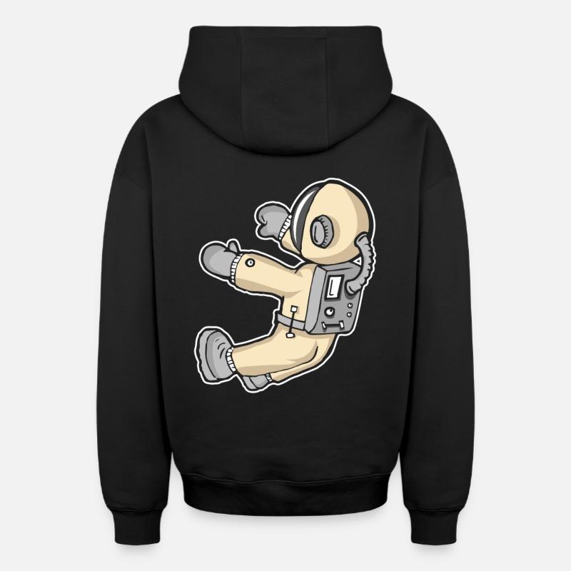 Espace - Sweat à capuche unisexe zippé oversize épais SPREAD - noir