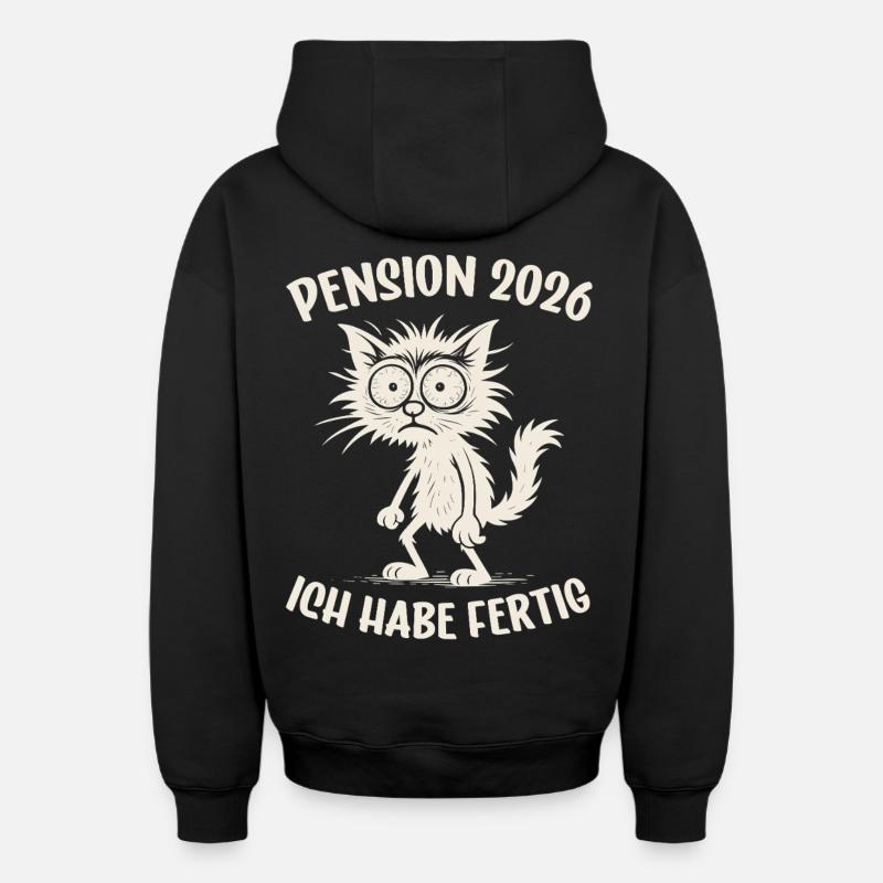 Pension 2026 Retraité - Sweat à capuche unisexe zippé oversize épais SPREAD - noir