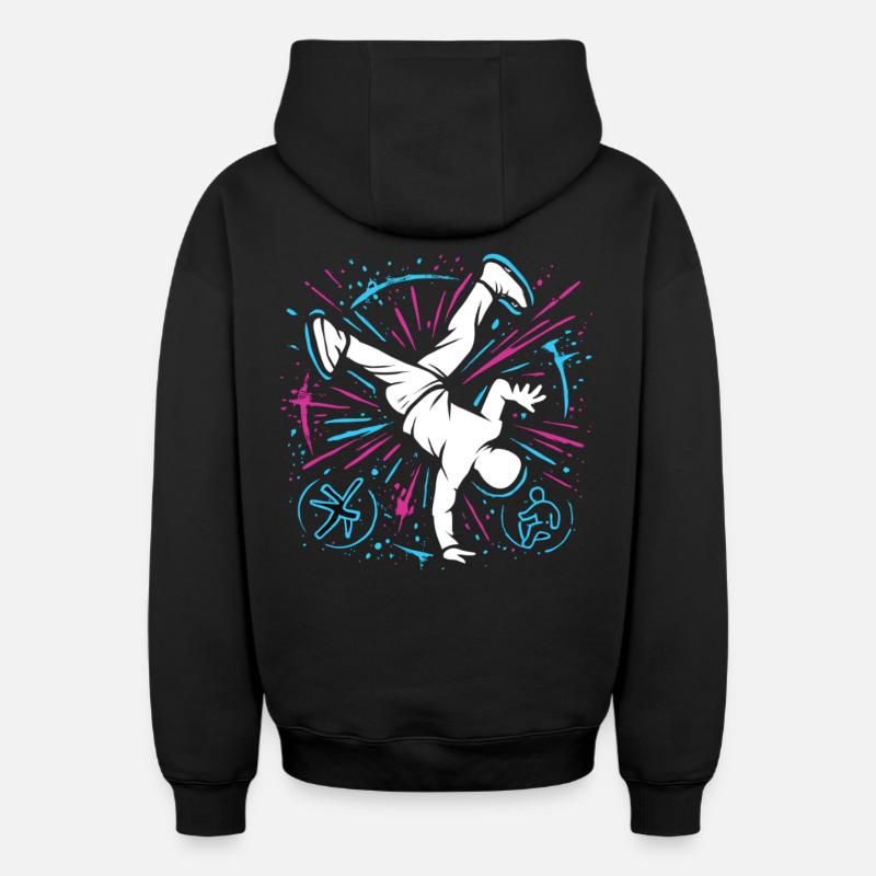 Breakdance Explosion – Danse streetstyle - Sweat à capuche unisexe zippé oversize épais SPREAD - noir