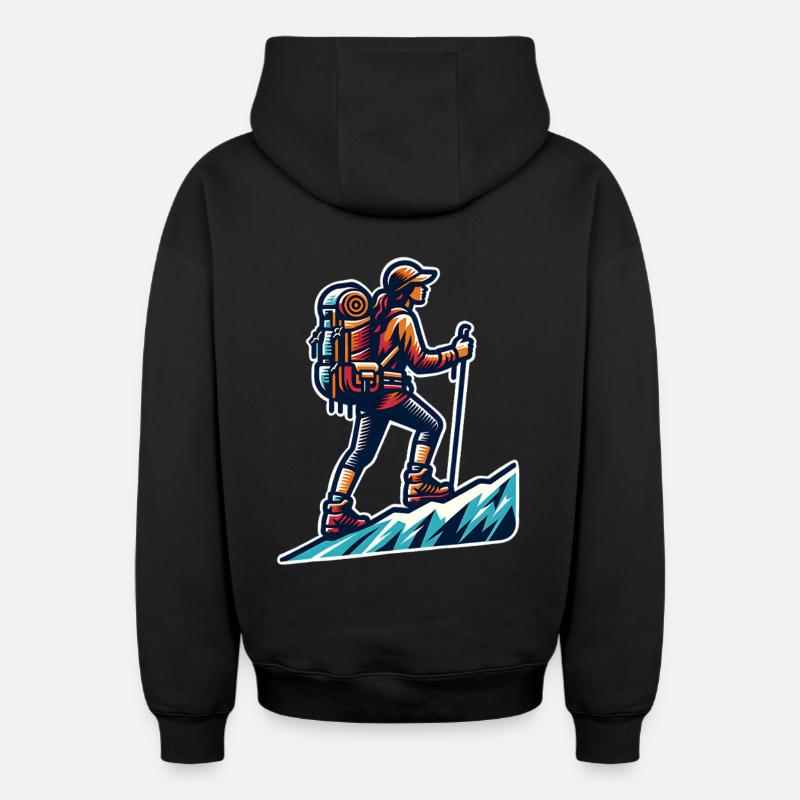 Alpiniste - Sweat à capuche unisexe zippé oversize épais SPREAD - noir