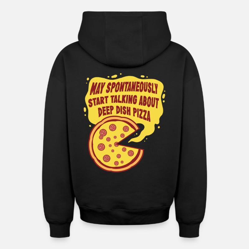 Plat profond Pizza Chicargo - Sweat à capuche unisexe zippé oversize épais SPREAD - noir