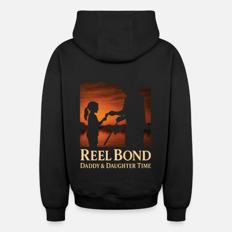 Reel Bond Daddy & Daughter Time - Sweat à capuche unisexe zippé oversize épais SPREAD - noir